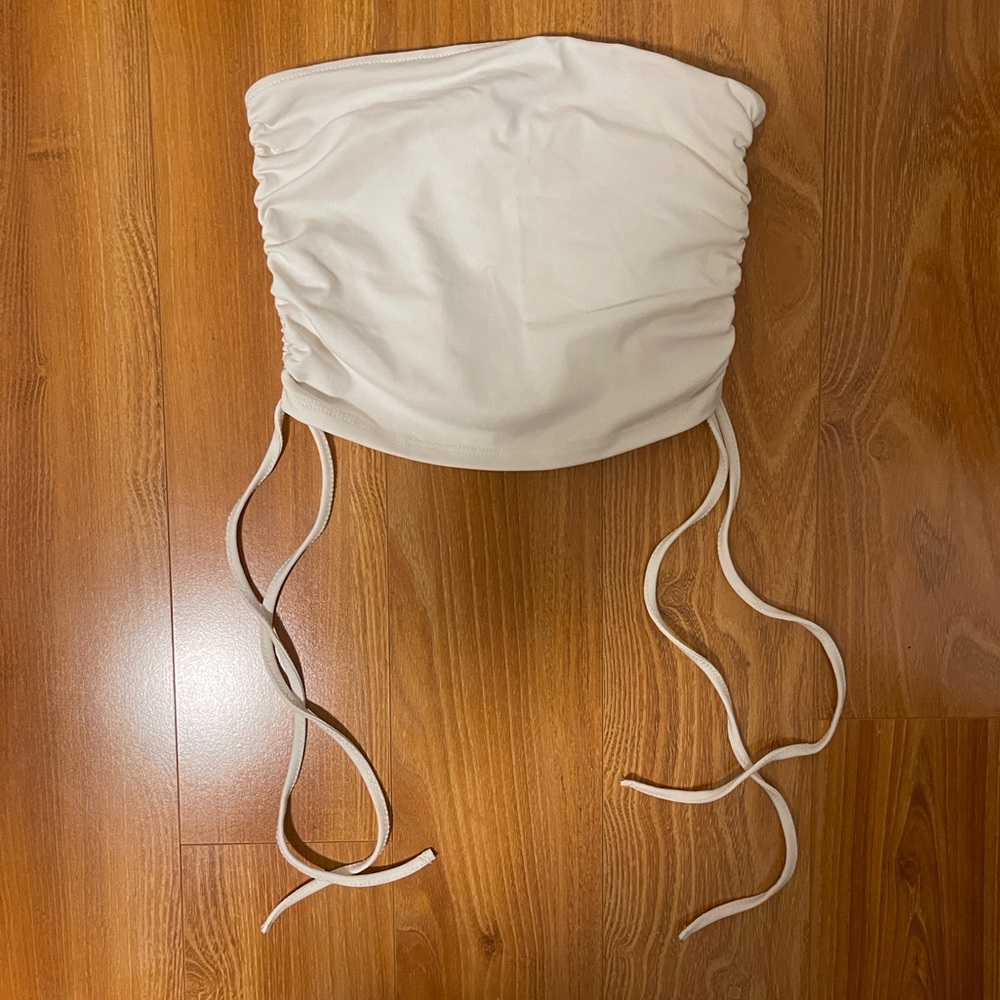 Forever 21 white strapless ruched top